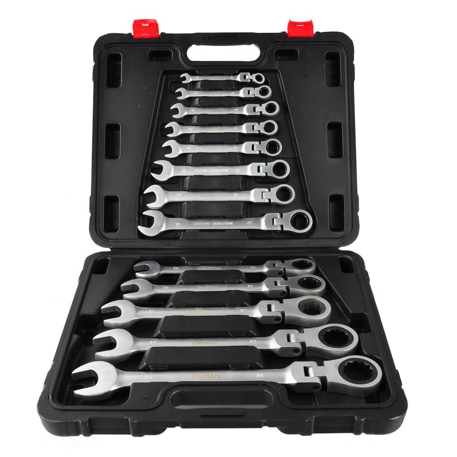 TRUSA CHEI COMBINATE CU CLICHET ARTICULATE 8-32MM 13PIESE KELTIN