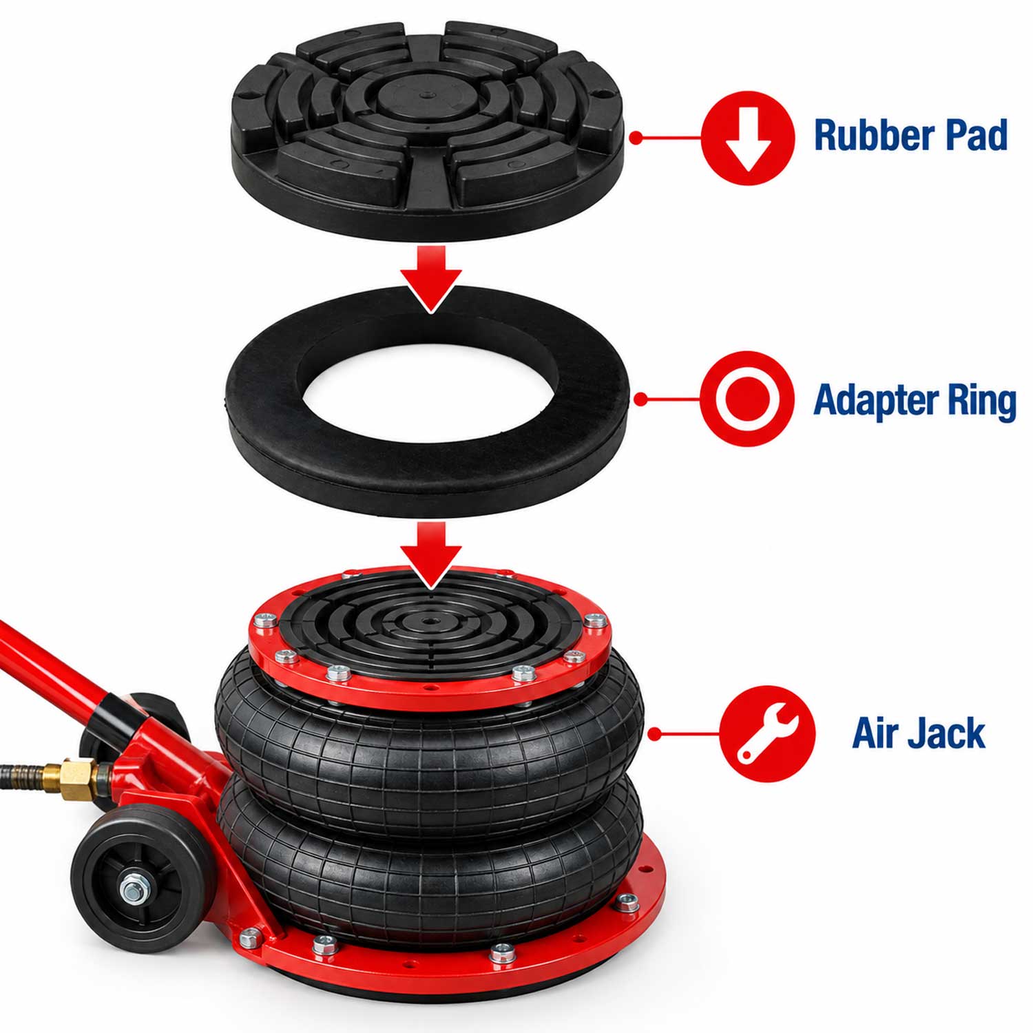 Inel adaptor tampon cauciuc pentru cric perna aer 3.5T GEBO TOOLS