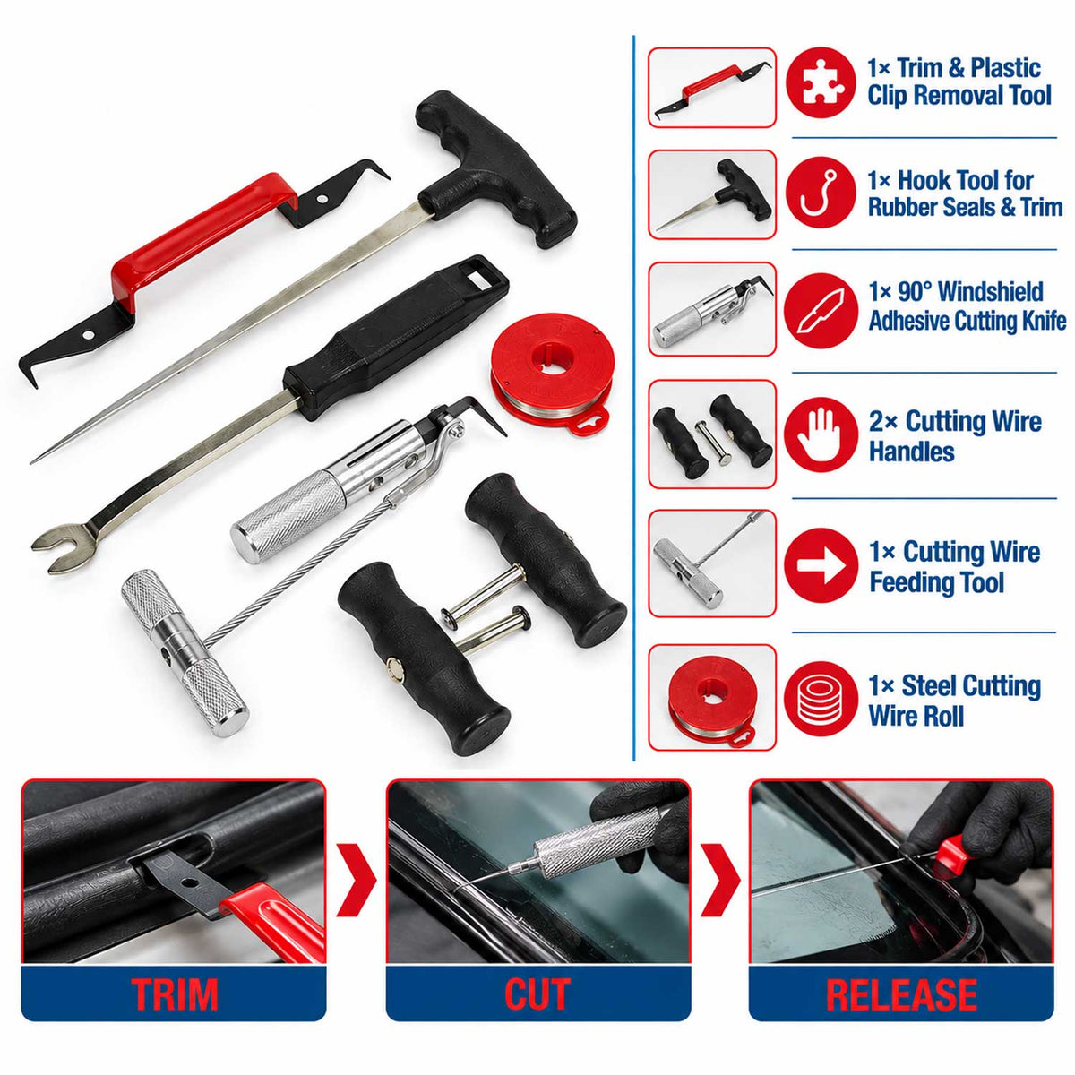 Set scule pt indepartat parbrize auto GEBO TOOLS
