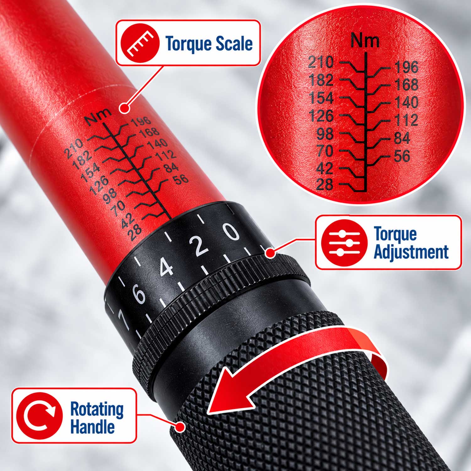Cheie dinamometrica 1/2 28-210 NM GEBO TOOLS