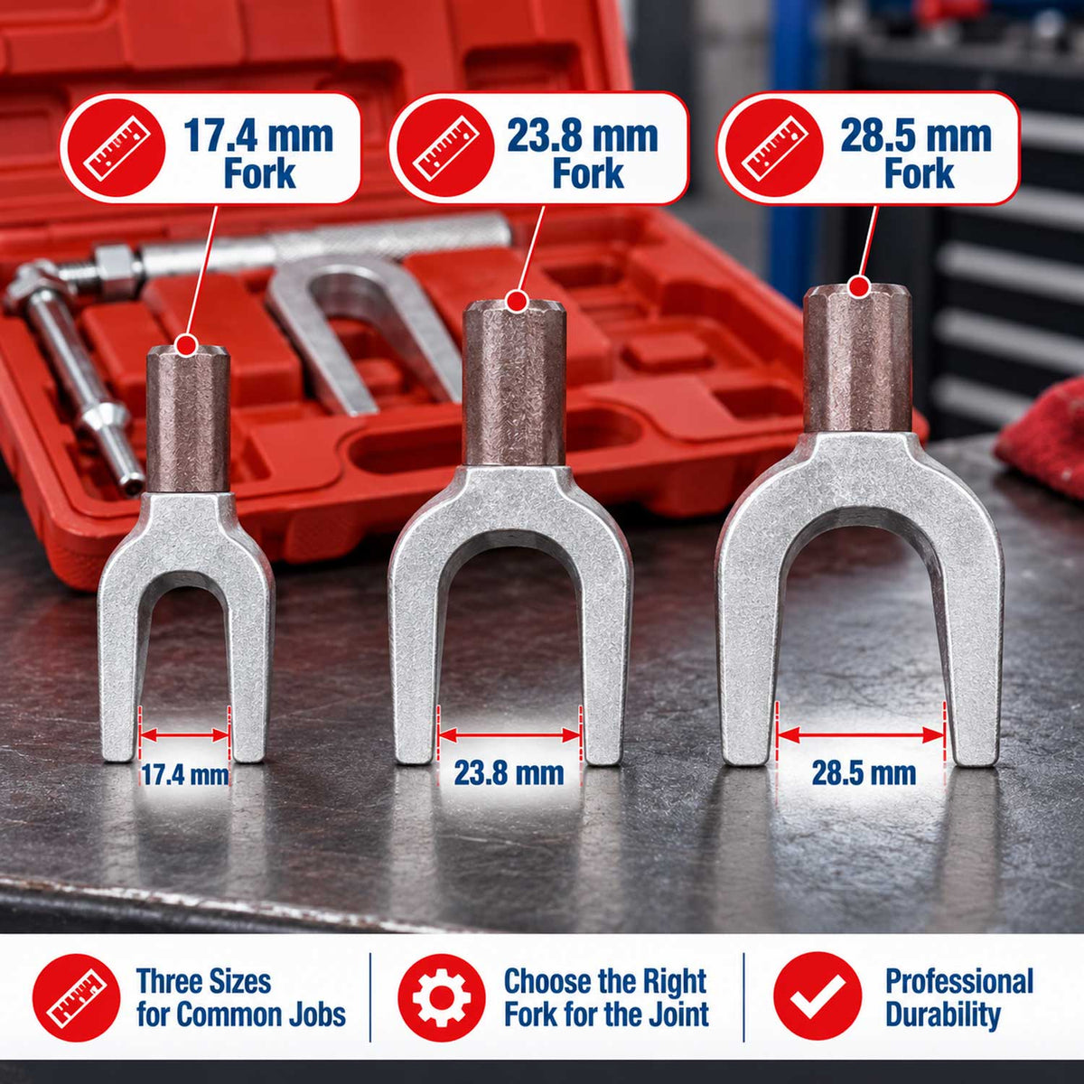 Trusa leviere furca pt extras rotule pivoti si capete de bara GEBO TOOLS