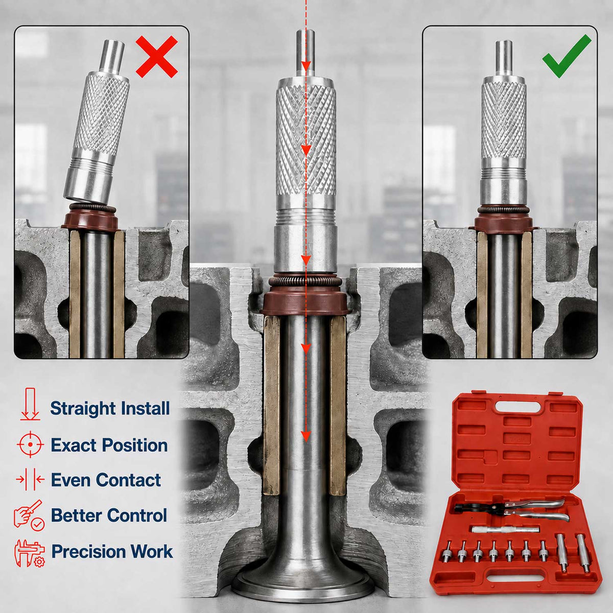 Trusa montat demontat simeringuri supape 11 piese GEBO TOOLS