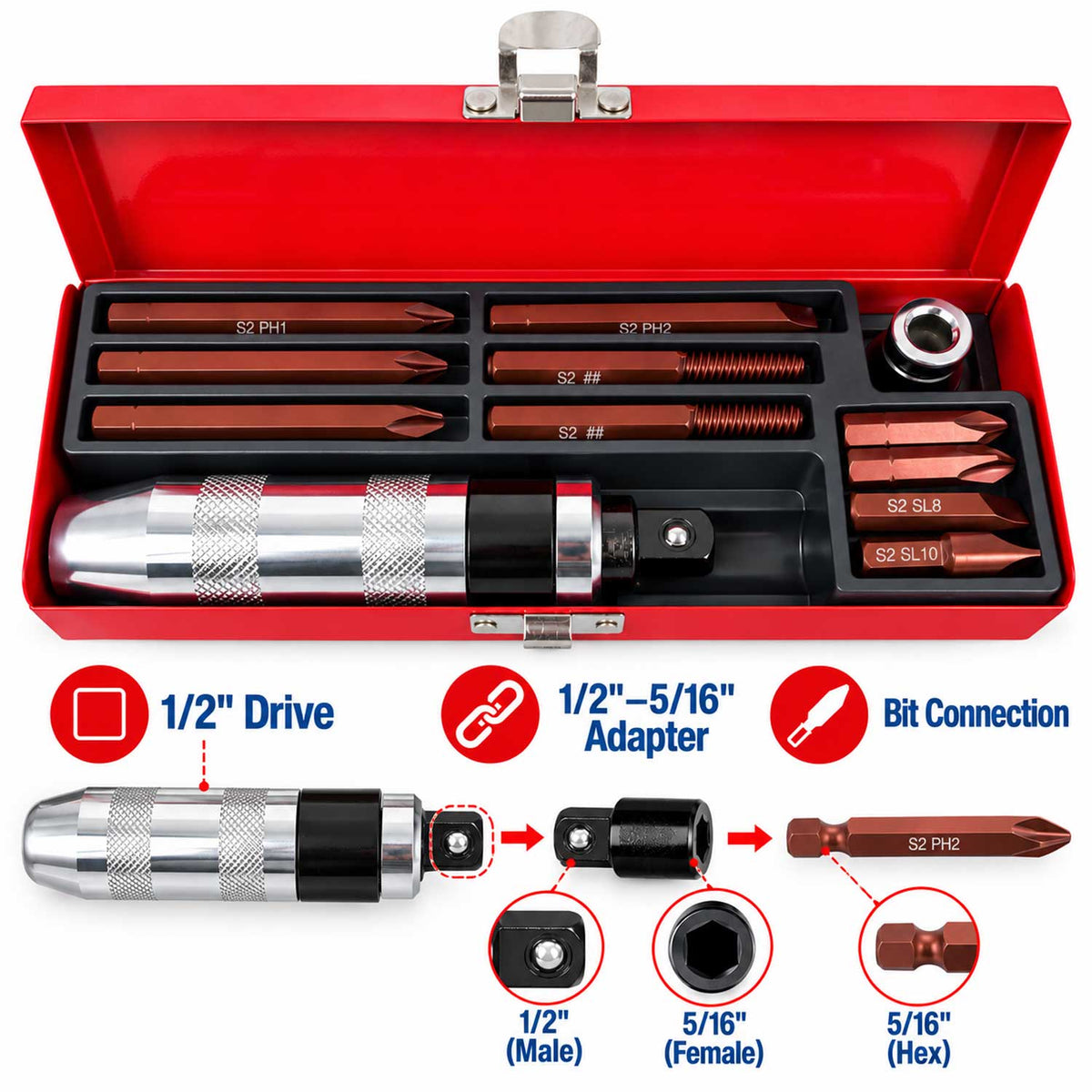 Trusa surubelnita de impact GEBO TOOLS