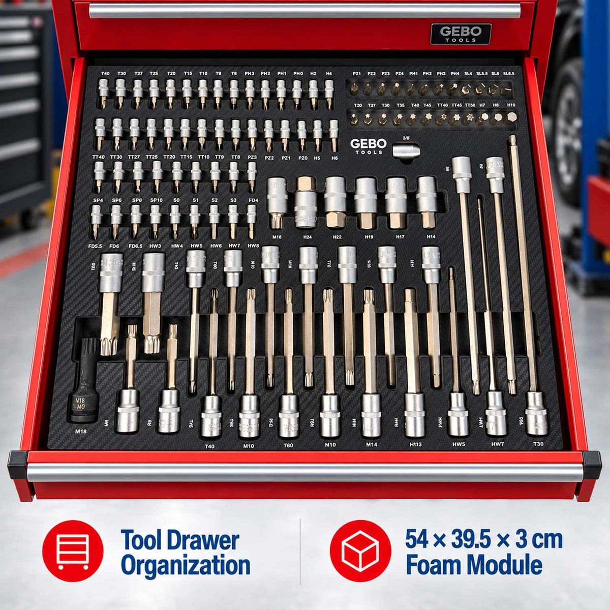 Modul dulap biti 101 piese GEBO TOOLS