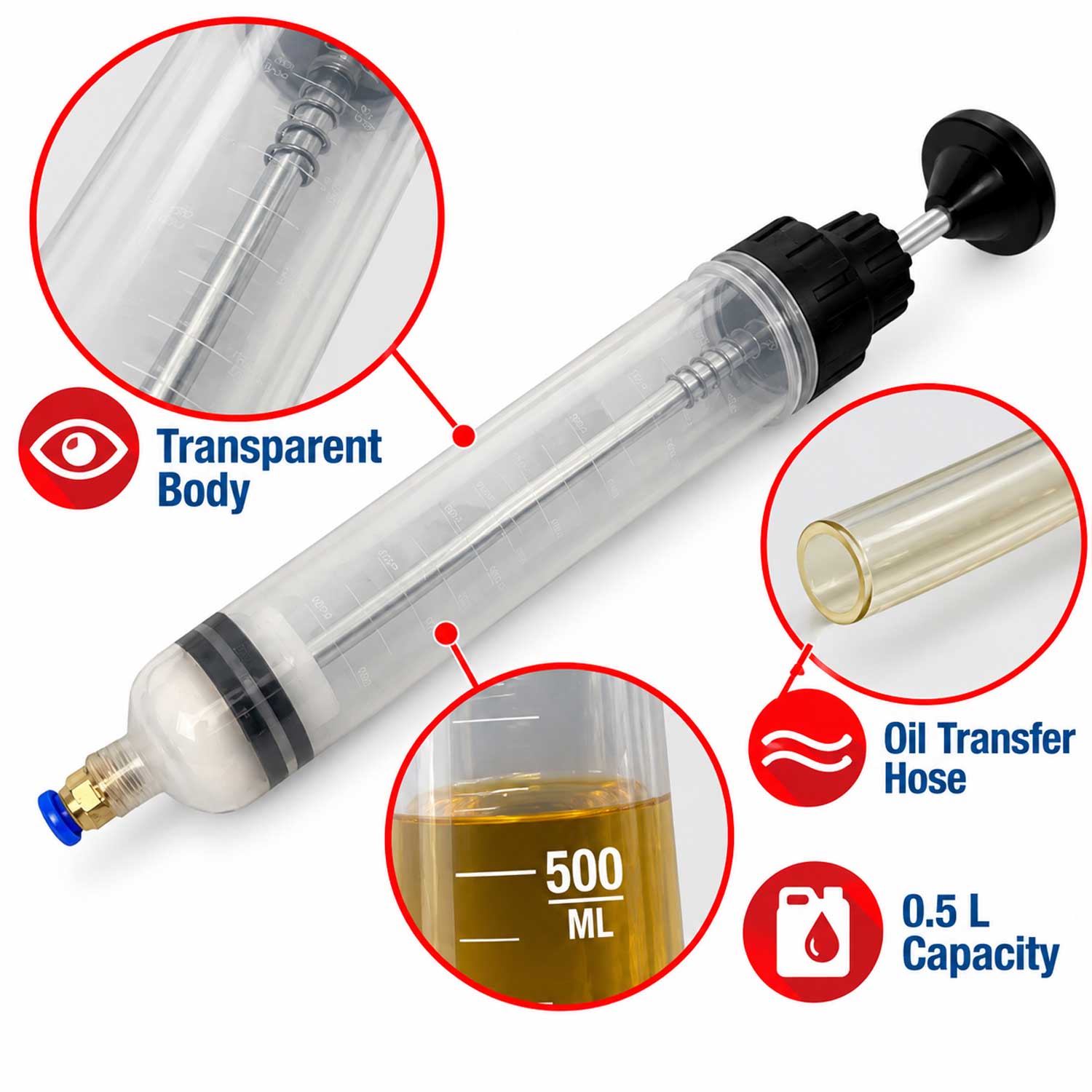 Pompa drenaj ulei 0.5l GEBO TOOLS