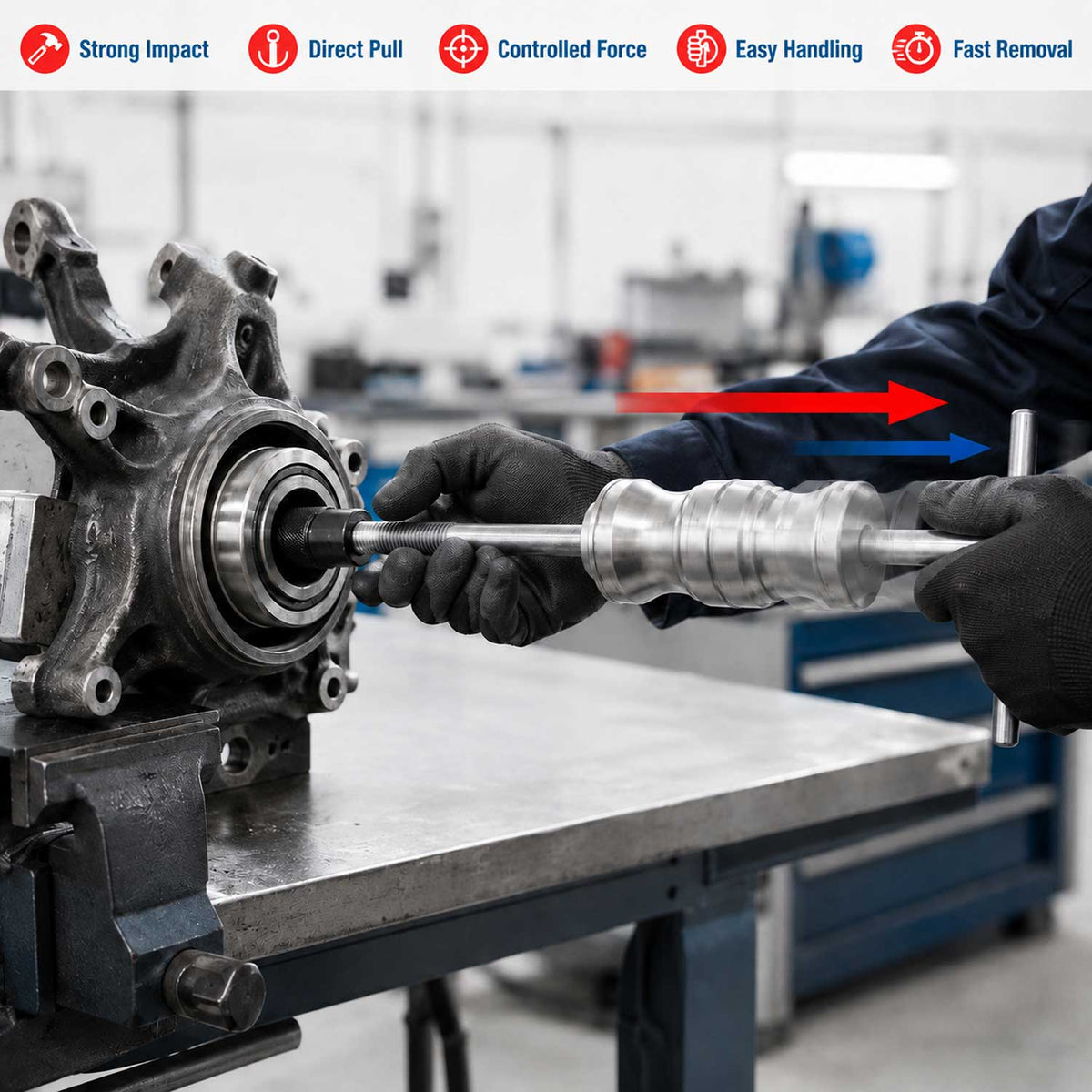 Trusa extractor rulment prindere interioara cu ciocan culisant GEBO TOOLS