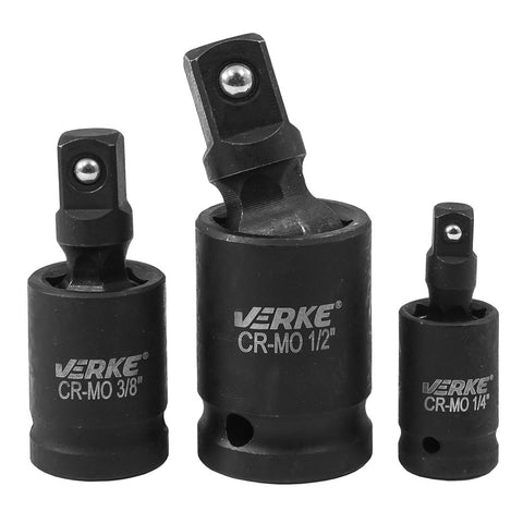 SET ADAPTOARE DE IMPACT CU ARTICULATIE CARDANICA 3 PIESE 1/2'' 1/4''  3/8''