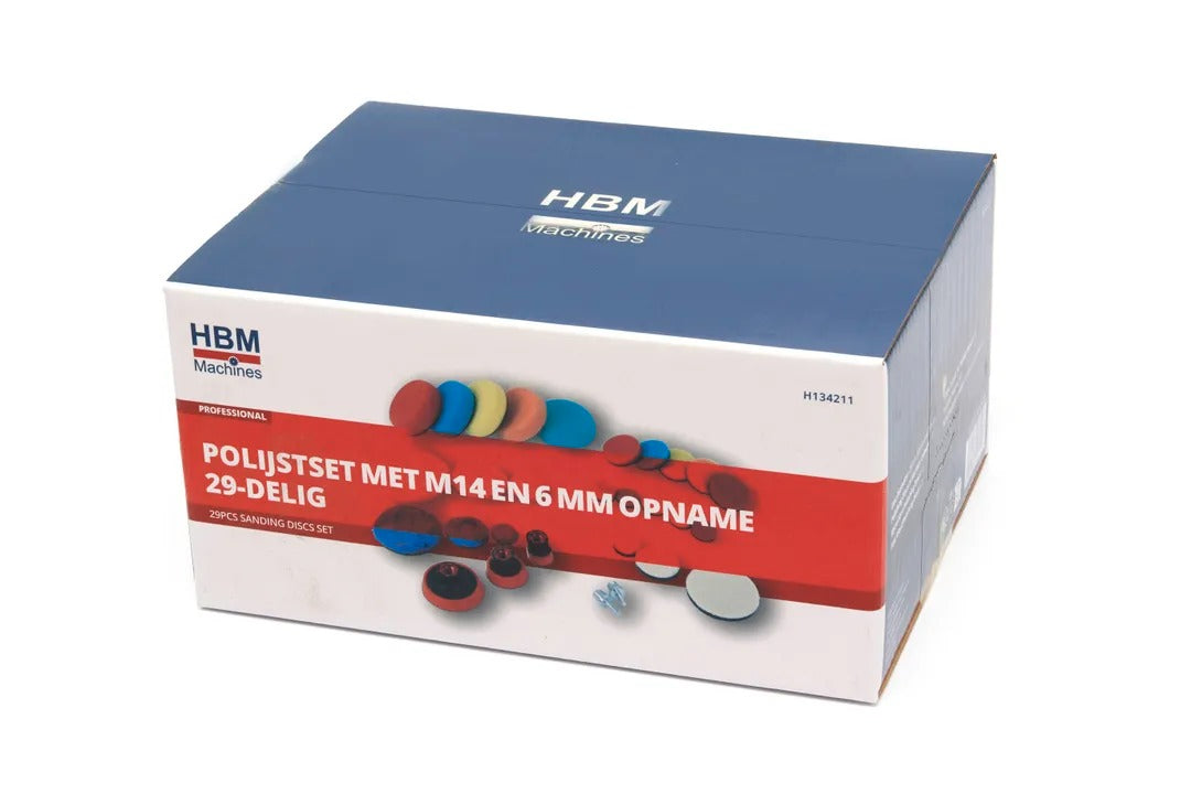 SET REZERVE BURETI PENTRU LUSTRUIT SI POLISH AUTO  M14X6MM  29 PIESE HBM OLANDA