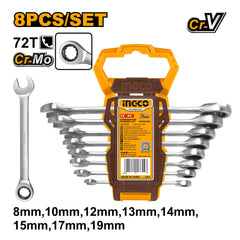SET CHEI COMBINATE CU CLICHET 8-19MM INGCO