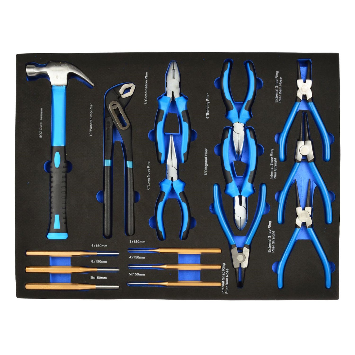 MODUL PENTRU DULAP DE SCULE, CLESTI, DORNURI SI CIOCAN, 16 PIESE GEKO