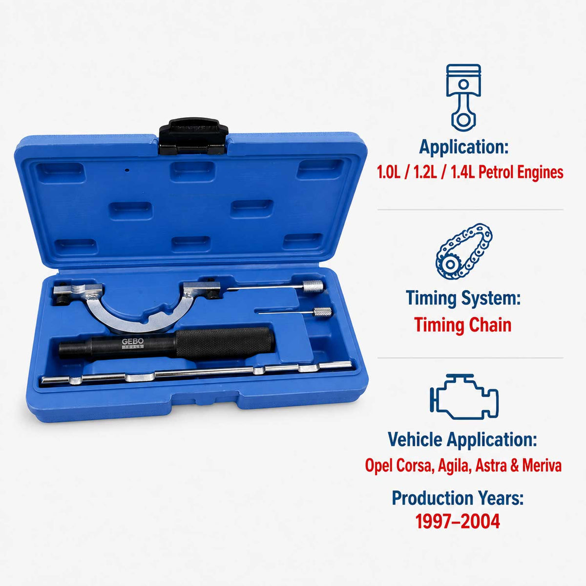 Trusa fixare distributie OPEL 1.0 1.2 1.4 12V GEBO TOOLS