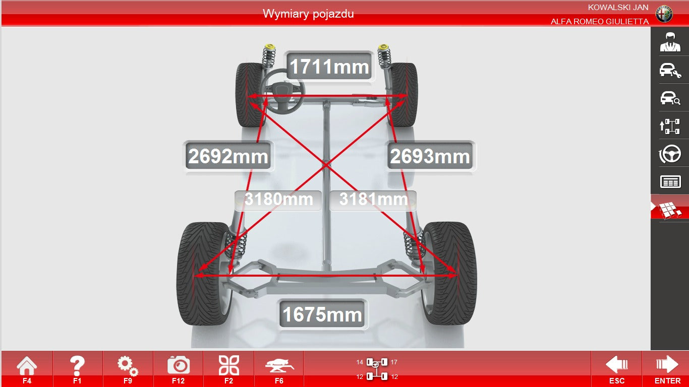APARAT GEOMETRIE ROTI AUTO 3D