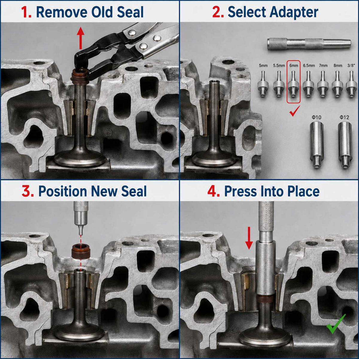 Trusa montat demontat simeringuri supape 11 piese GEBO TOOLS