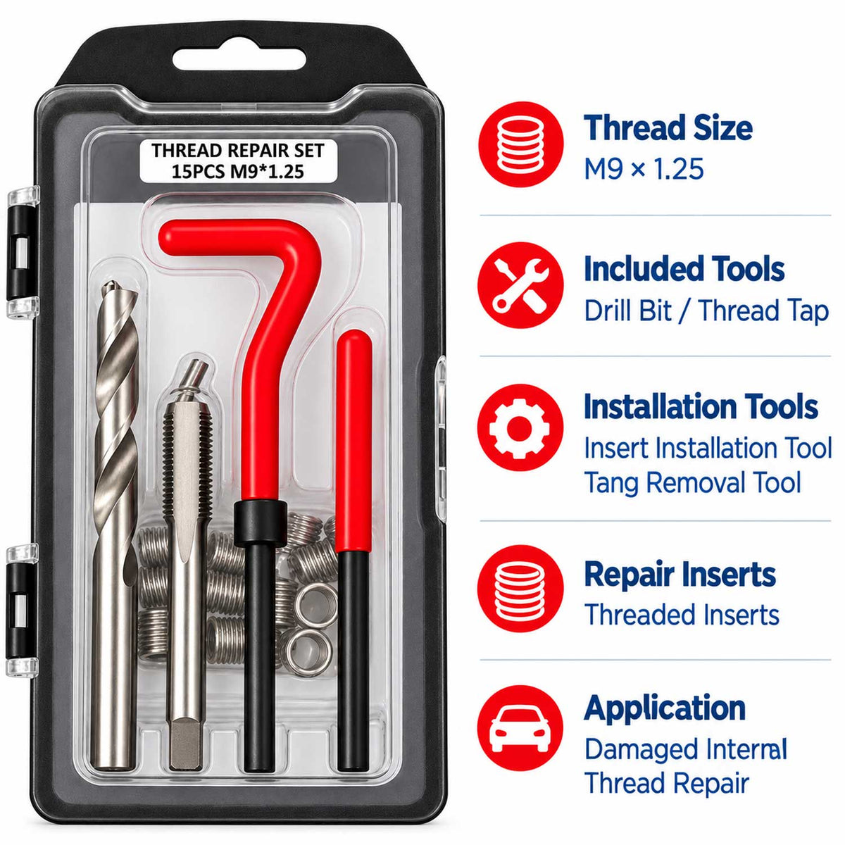 Kit reparatie filet m9x1.25 GEBO TOOLS