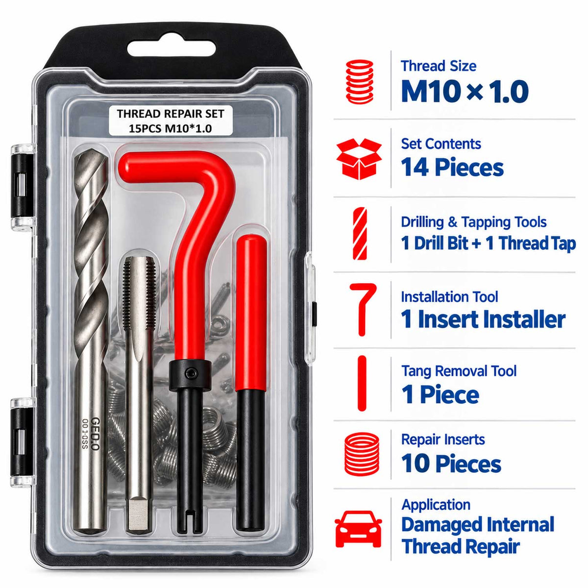 Kit reparatie filet m10x1.0 GEBO TOOLS