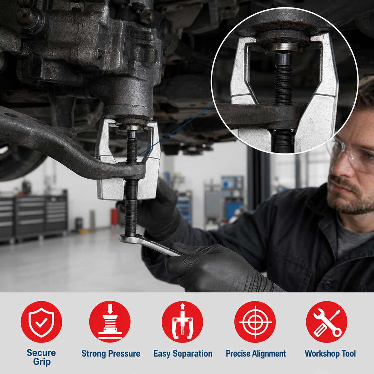 Trusa prese extractoare pivoti rotule capete de bara GEBO TOOLS