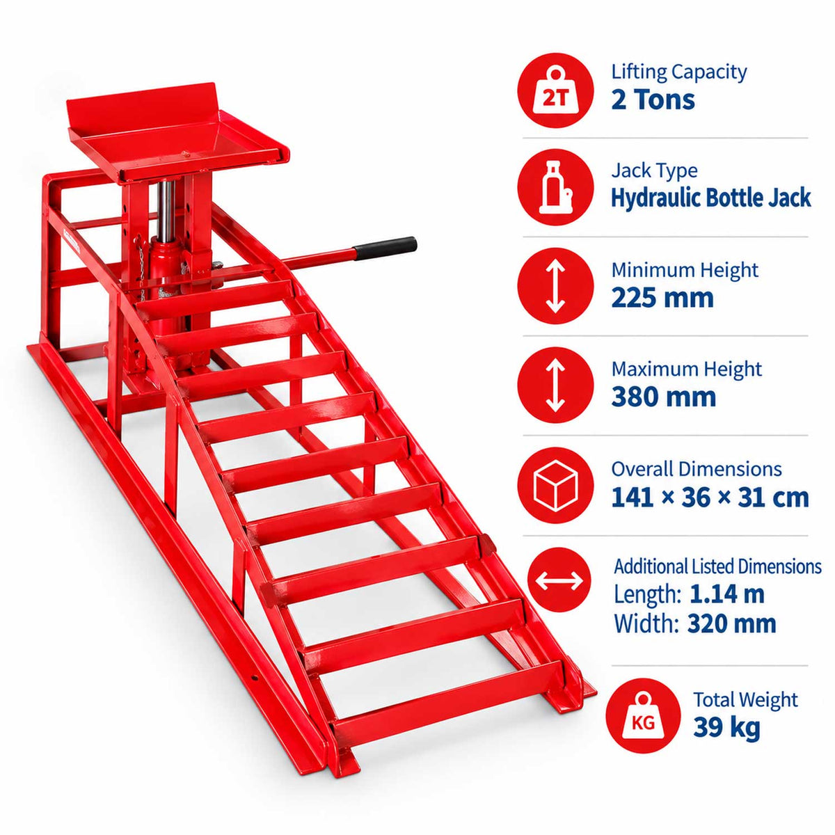 Set rampa auto cu elevare hidraulica 2T GEBO TOOLS