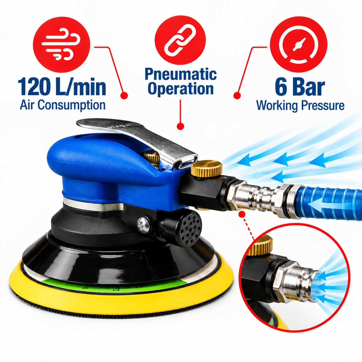 Slefuitor pneumatic excentric orbital 150mm model 1 GEBO TOOLS
