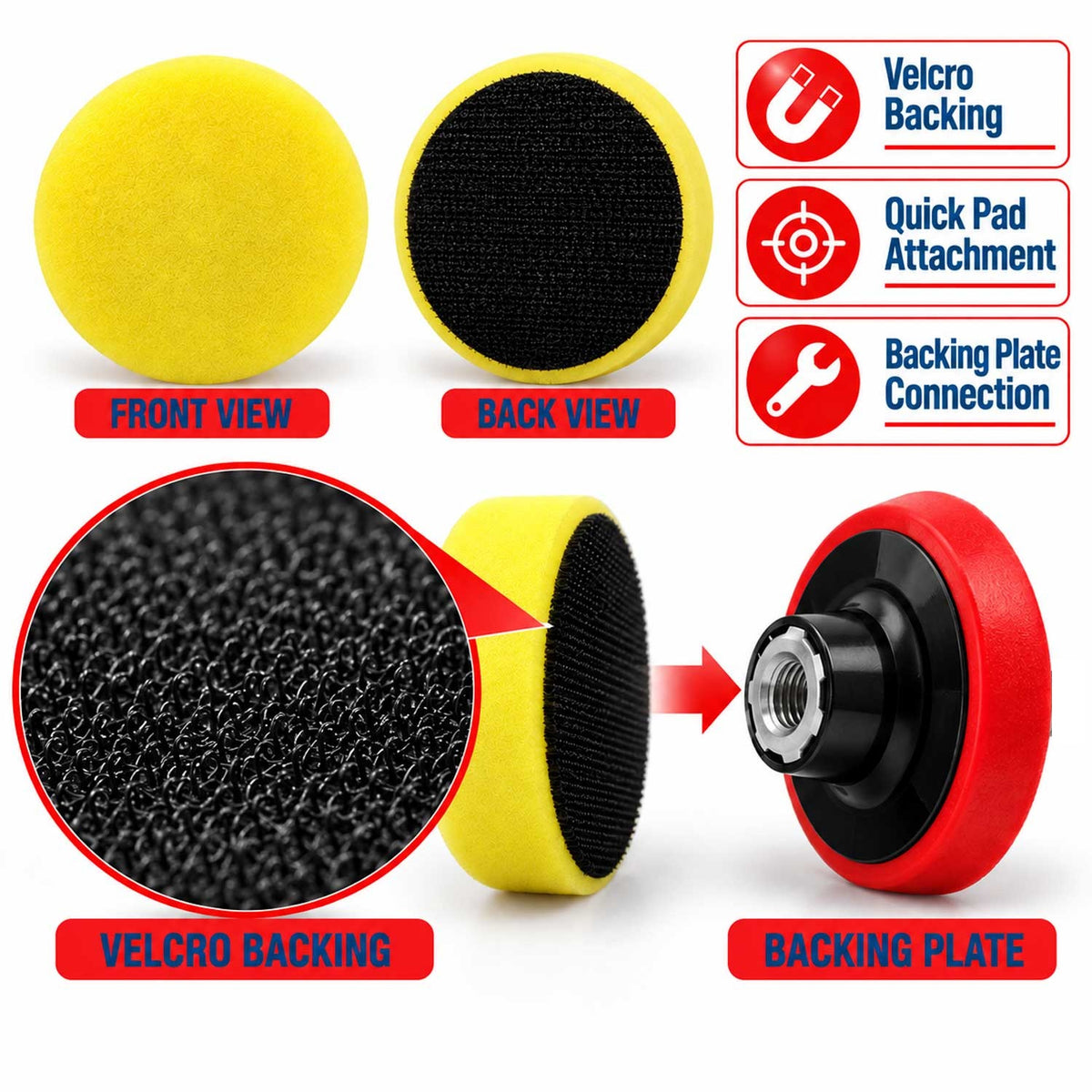 Set 29 buc bureti rezerve pentru lustruit si polisat 25-50-75 mm GEBO TOOLS