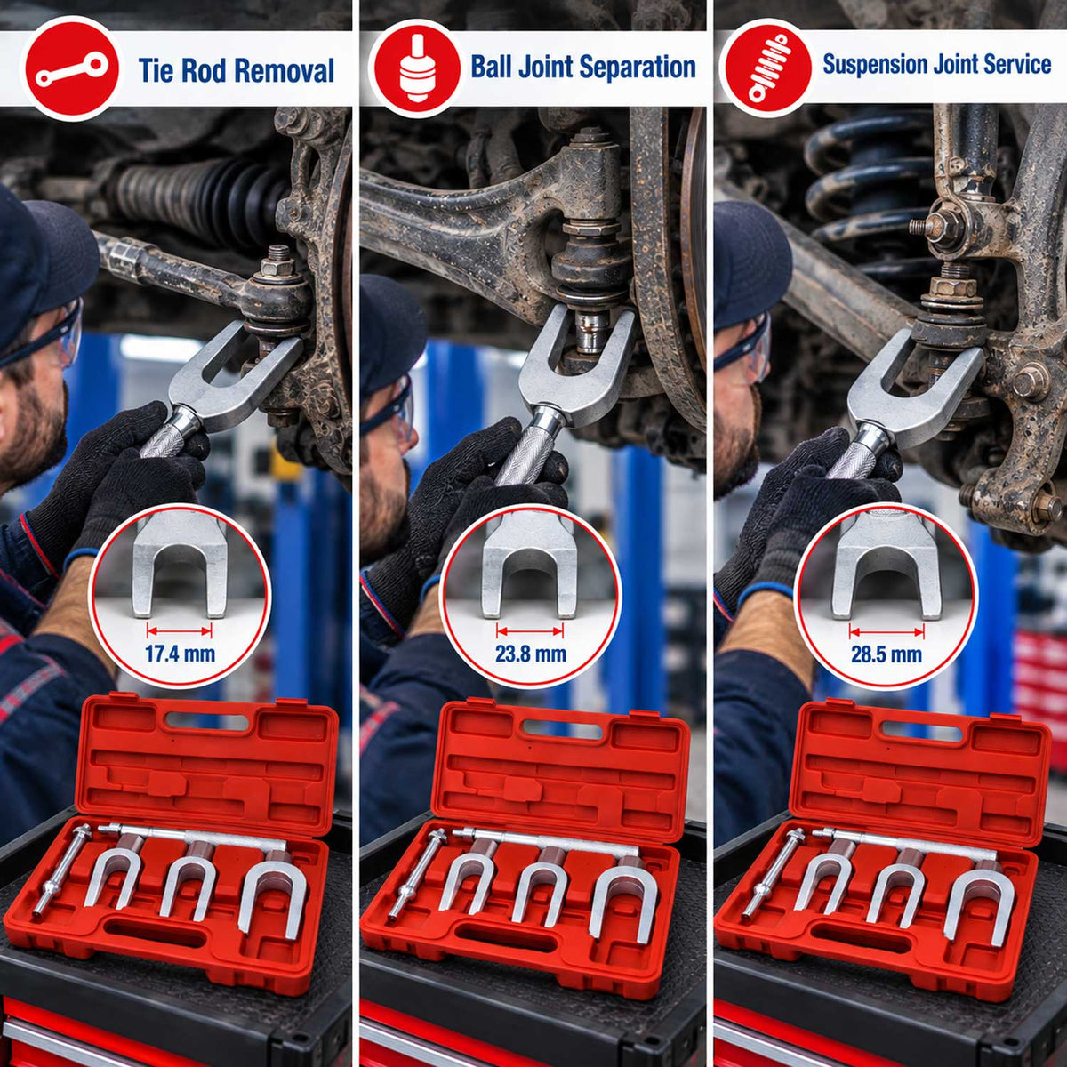 Trusa leviere furca pt extras rotule pivoti si capete de bara GEBO TOOLS