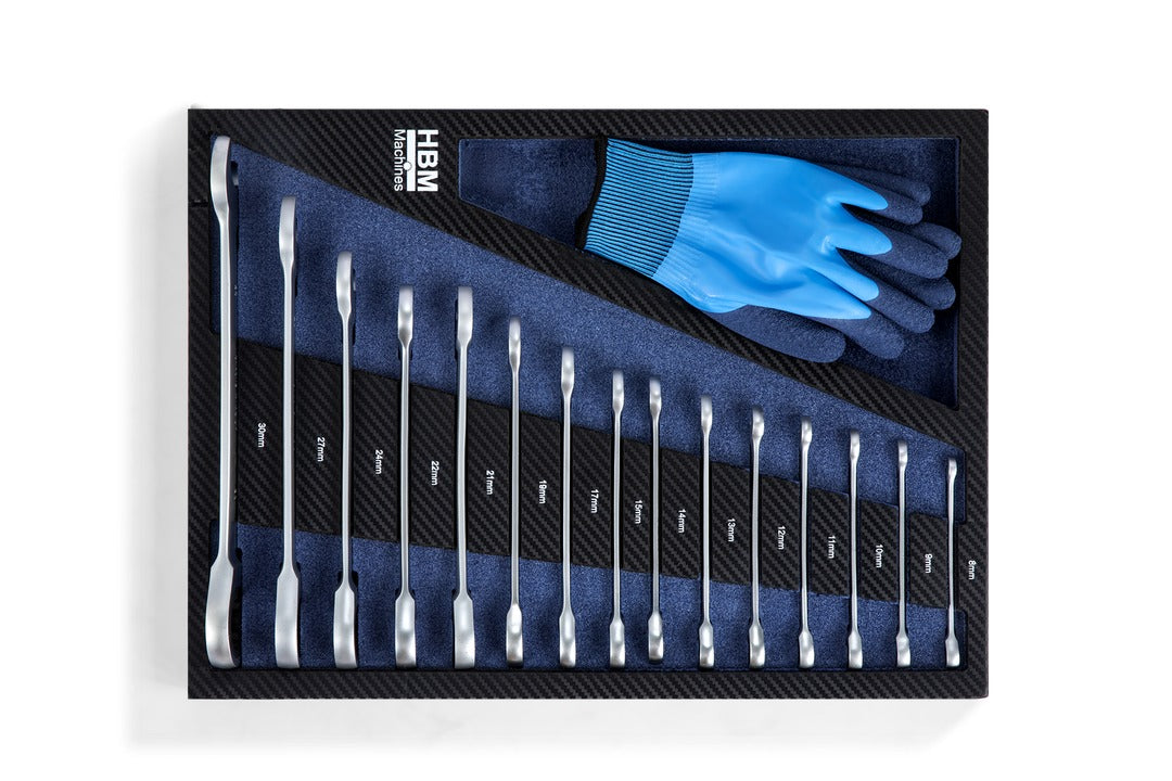 Dulap scule profesional HBM cu 7 sertare, 262 piese, 7 module carbon – premium, OLANDA