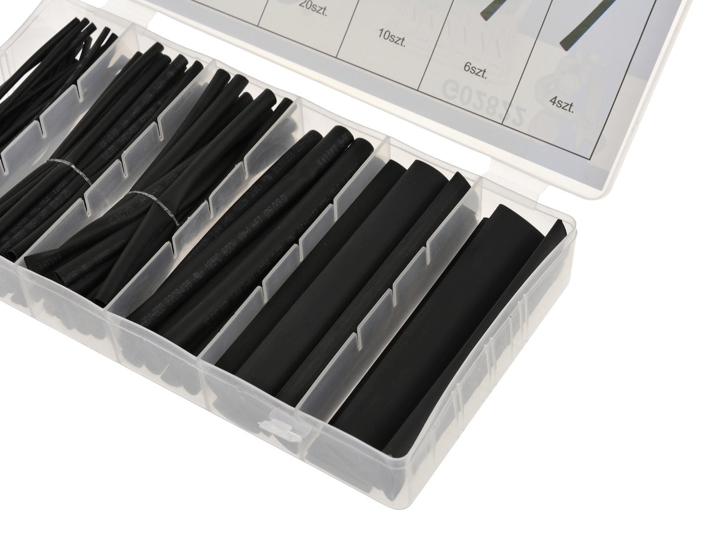 SET 100 TUBURI MANSOANE TERMOCONTRACTIBILE PENTRU CABLU - 6 DIMENSIUNI - GEKO