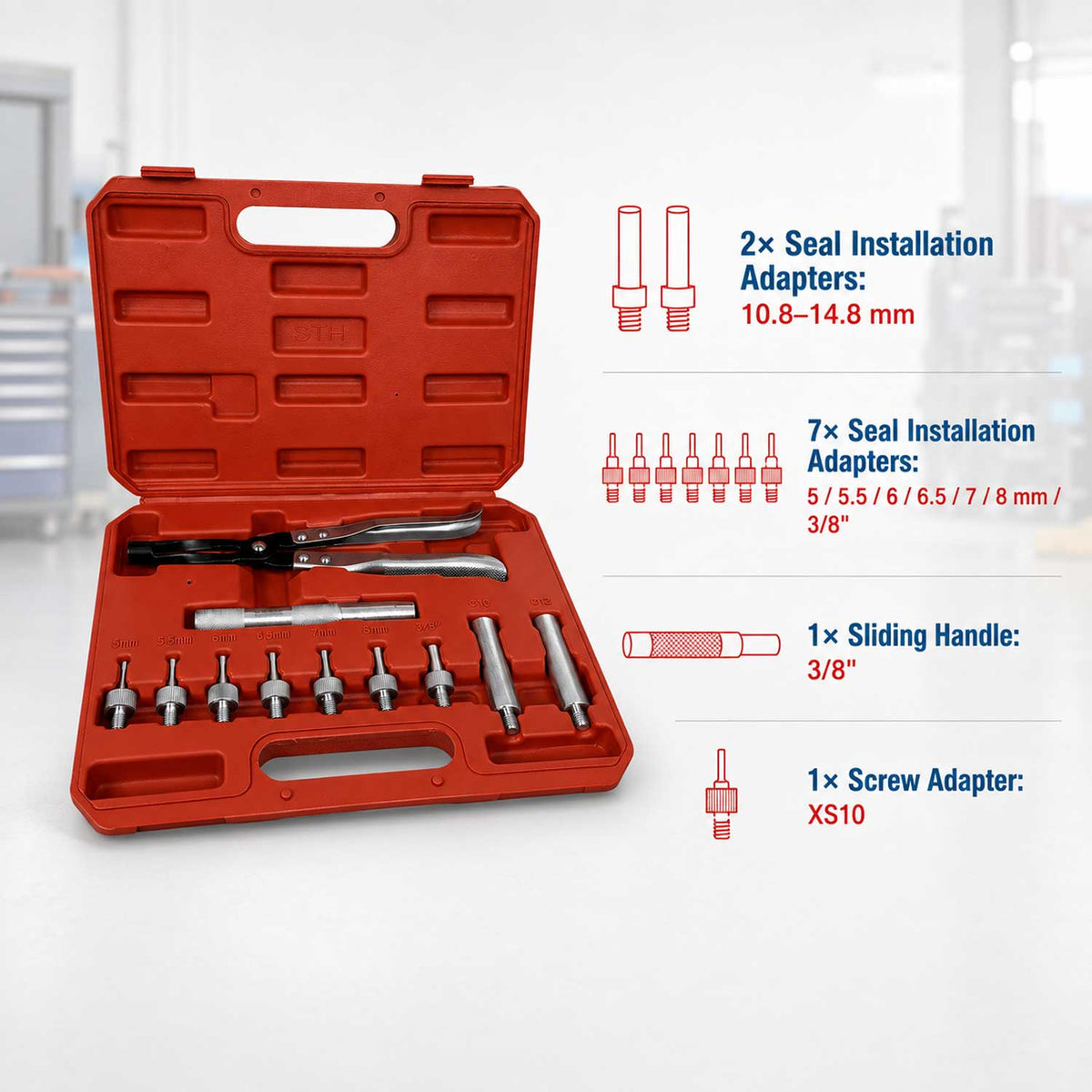 Trusa montat demontat simeringuri supape 11 piese GEBO TOOLS