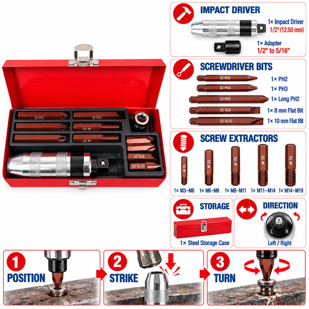 Trusa surubelnita de impact GEBO TOOLS