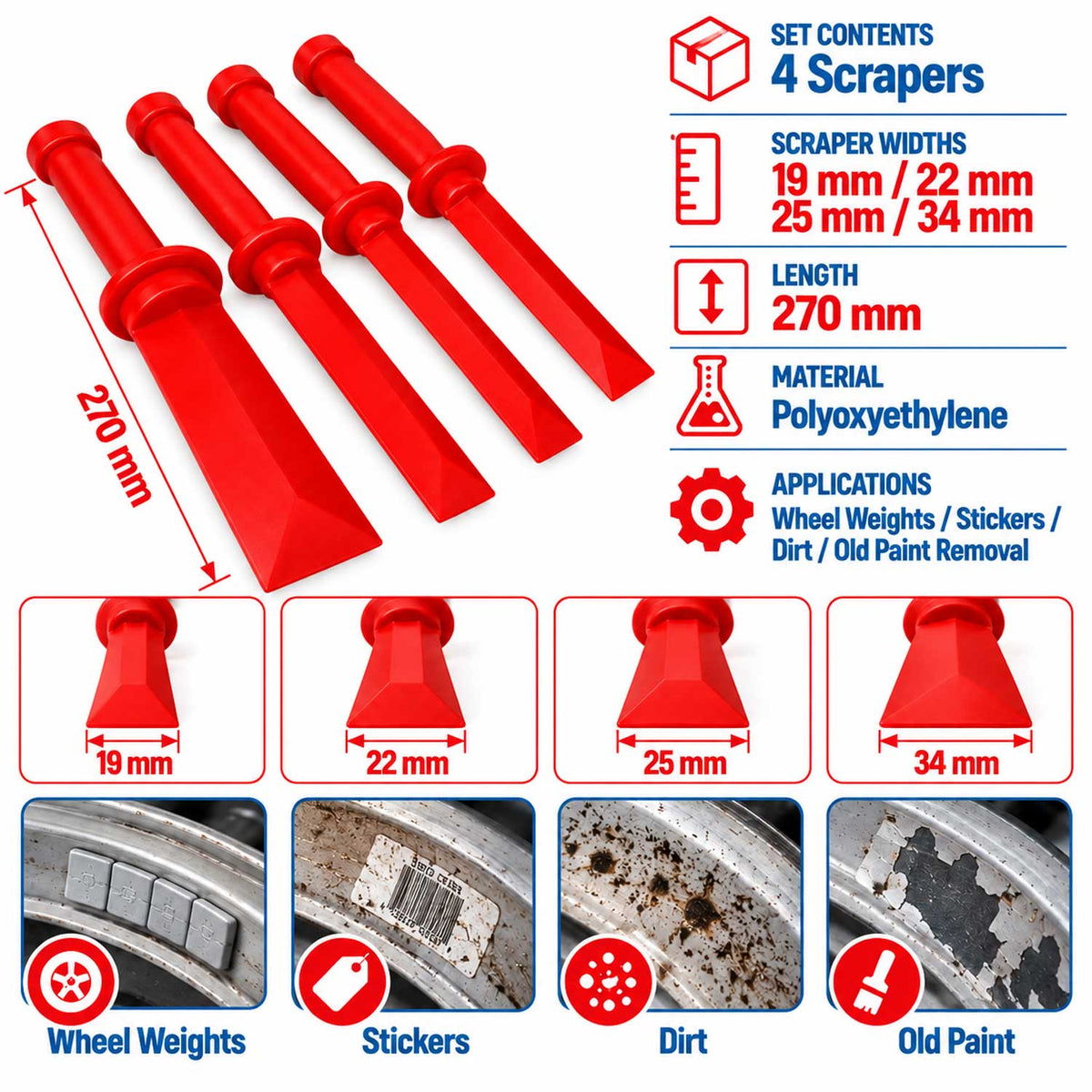 Set scule indepartat contra greutate 4 piese GEBO TOOLS