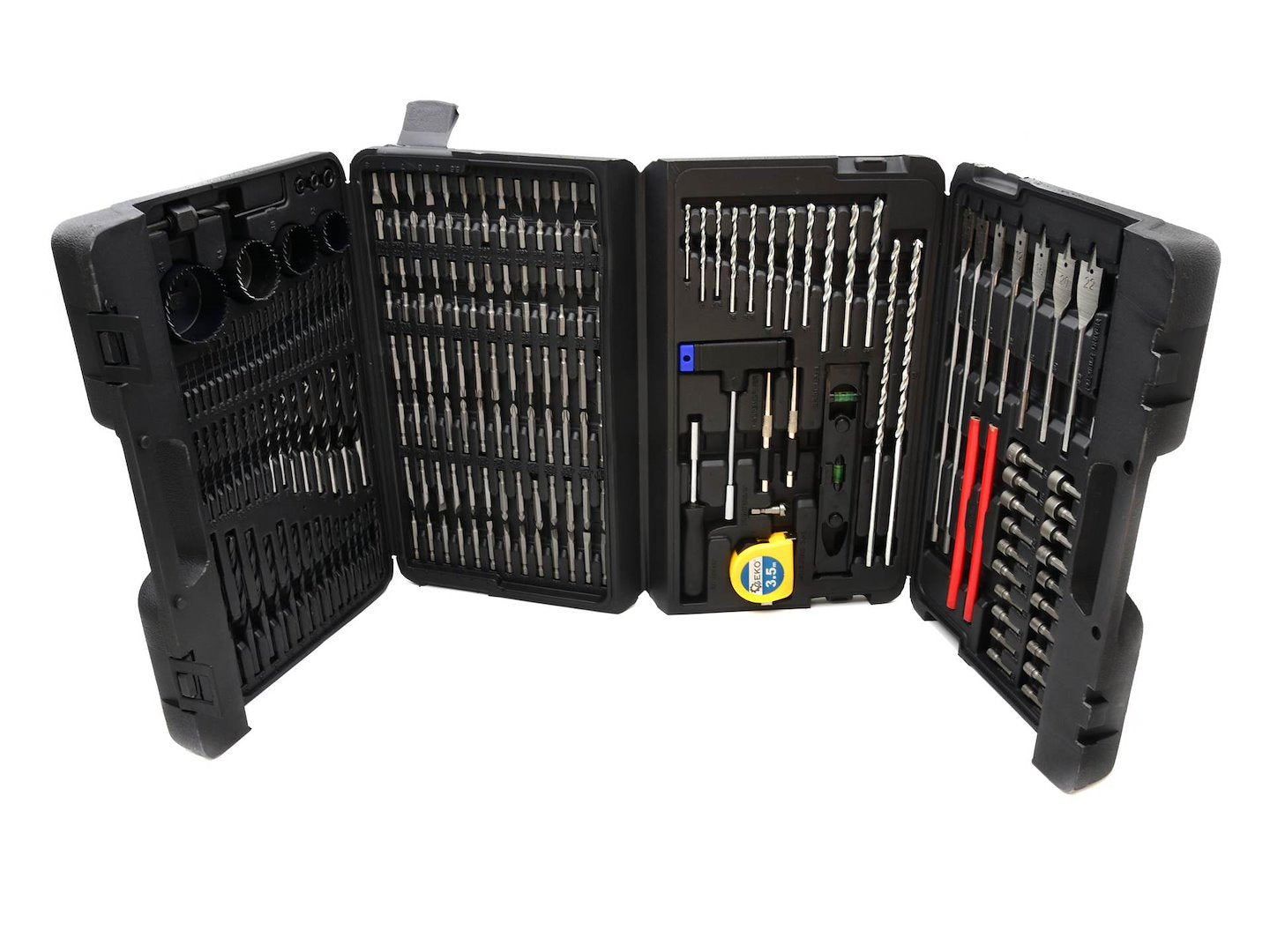 TRUSA 217 PIESE BURGHIE, BITI, TUBULARE SI ACCESORII PENTRU BORMASINA SI SURUBELNITA – METAL, LEMN, BETON