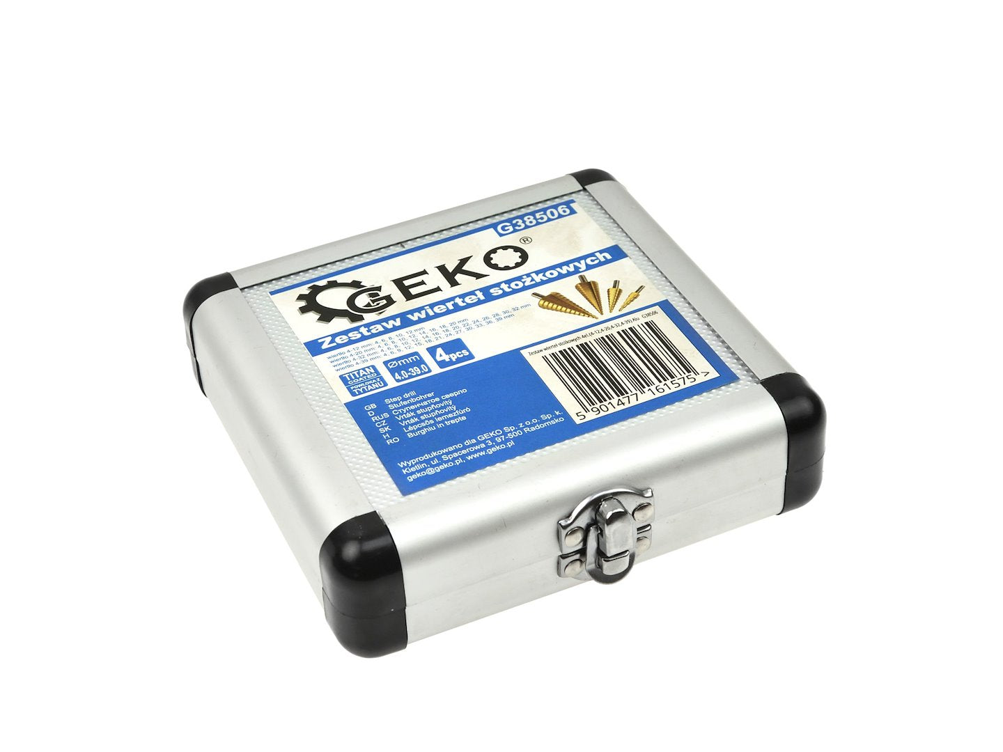 SET 4 BURGHIE CONICE IN TREPTE HSS TiN (4-12 / 4-20 / 4-32 / 4-39MM) - GEKO