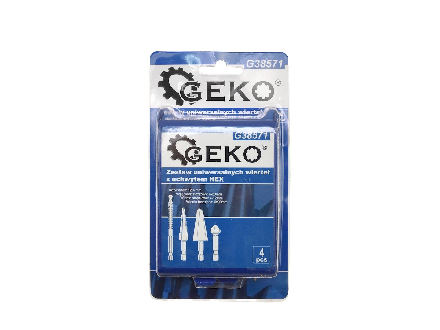 SET UNIVERSAL BURGHIE HSS TiN CU PRINDERE HEX - 4 PIESE - GEKO
