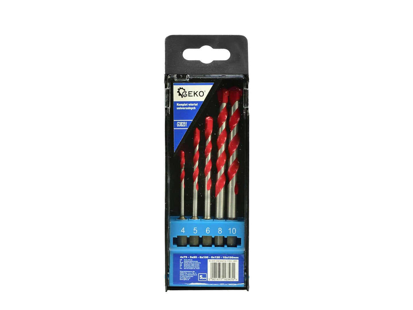 SET 5 BURGHIE UNIVERSALE 4–10 MM, CU VARF DIN CARBURA DE TUNGSTEN SI PRINDERE HEX