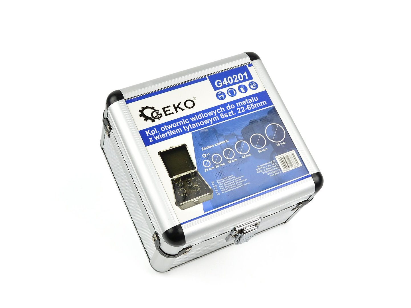 SET 6 CAROTE TCT PENTRU METAL 22 - 65MM CU BURGHIU PILOT TITAN - GEKO