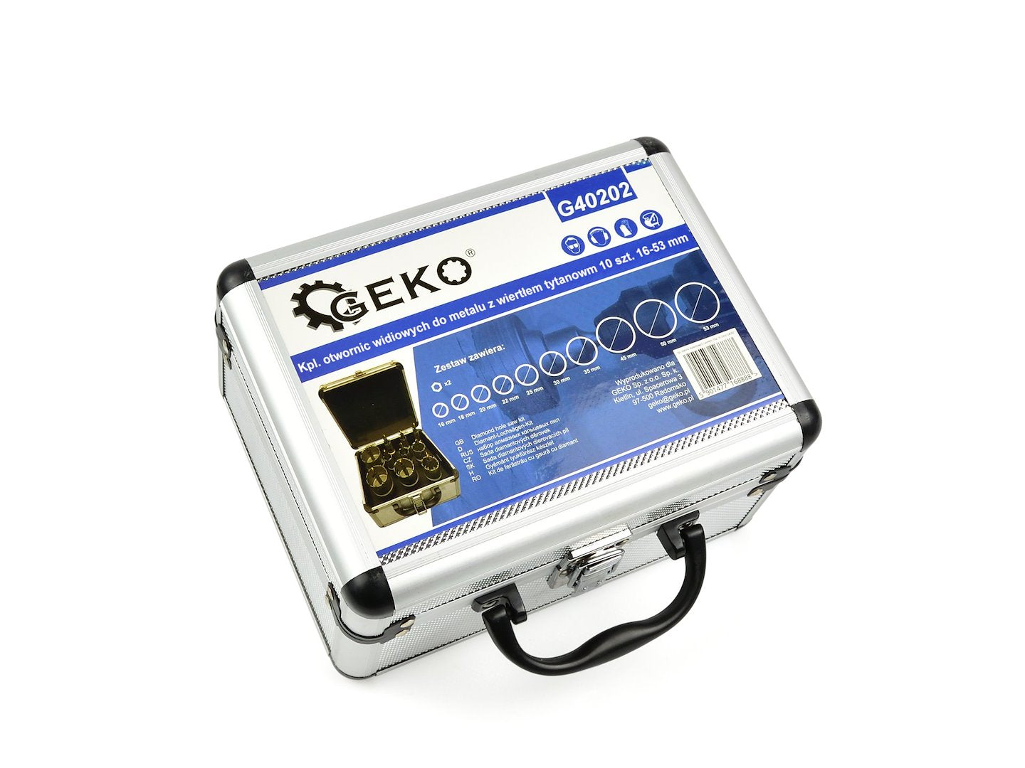 SET 10 CAROTE TCT PENTRU METAL 16 - 53MM CU BURGHIU PILOT TITAN - GEKO