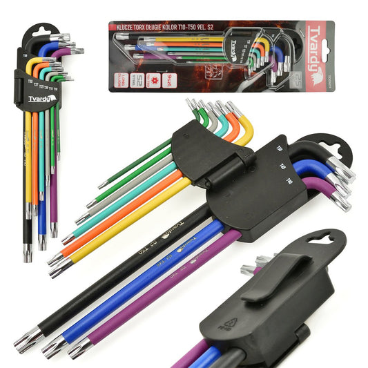 SET 9 CHEI TORX TIP L COLORATE CU SUPORT TVARDY