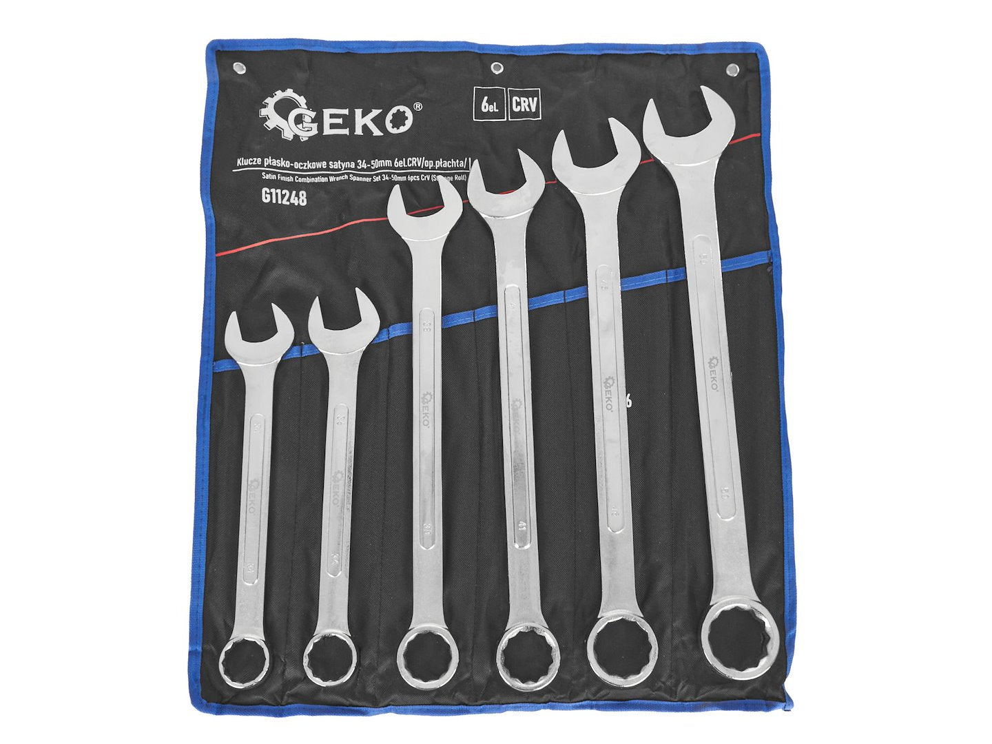 SET 6 CHEI COMBINATE FIXE SI INELARE SATINATE CrV 34-50MM - PENTRU CAMIOANE SI UTILAJE GRELE - GEKO