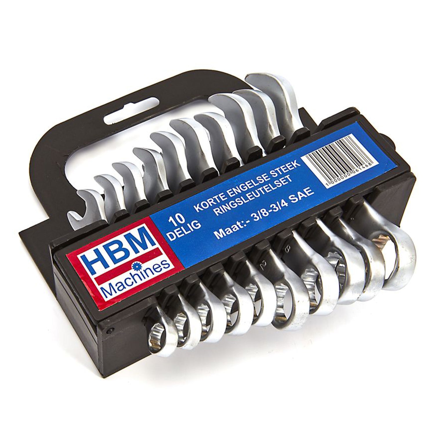 Set 10 chei combinate inelare fixe extra scurte in inch 3/8 - 3/4 - Hbm machines