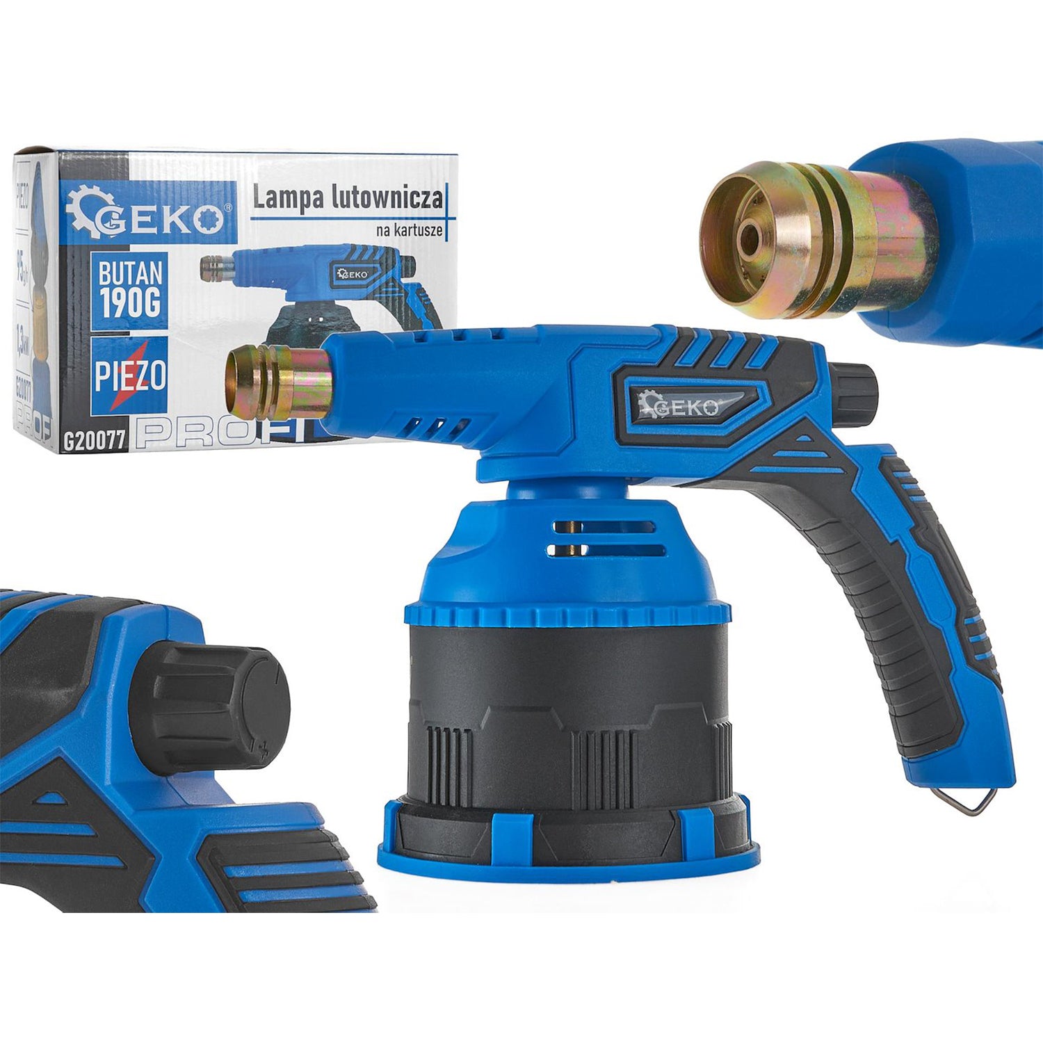 LAMPA DE LIPIT PE GAZ CU PIEZO 190G, FLACARA REGABILA 1200°C - GEKO