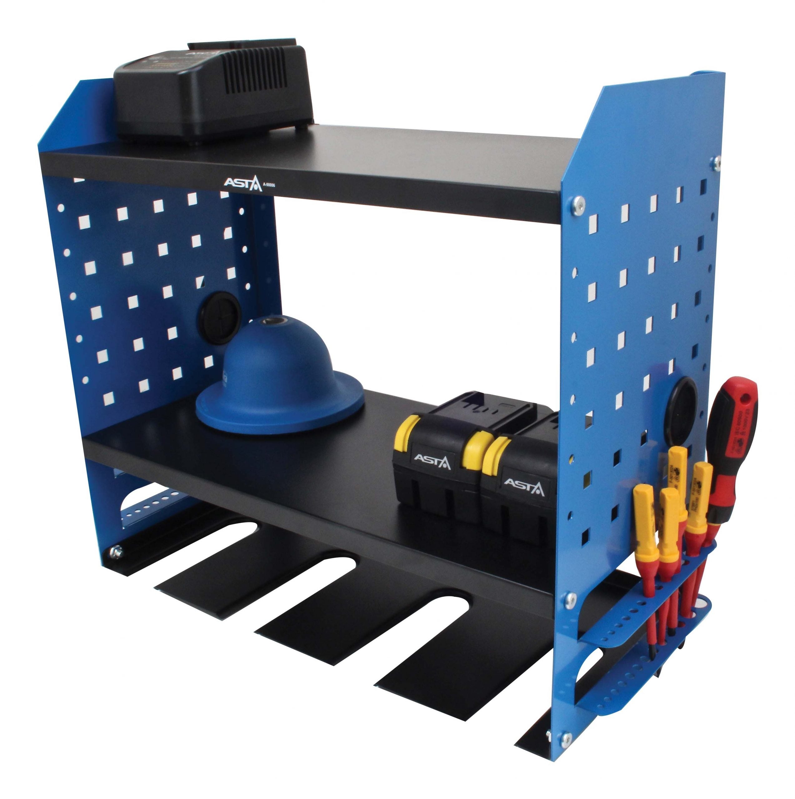 RAFT SUSPENDAT ORGANIZATOR DE PERETE PENTRU SCULE ELECTRICE 46 X 41 X 22 CM - SATRA