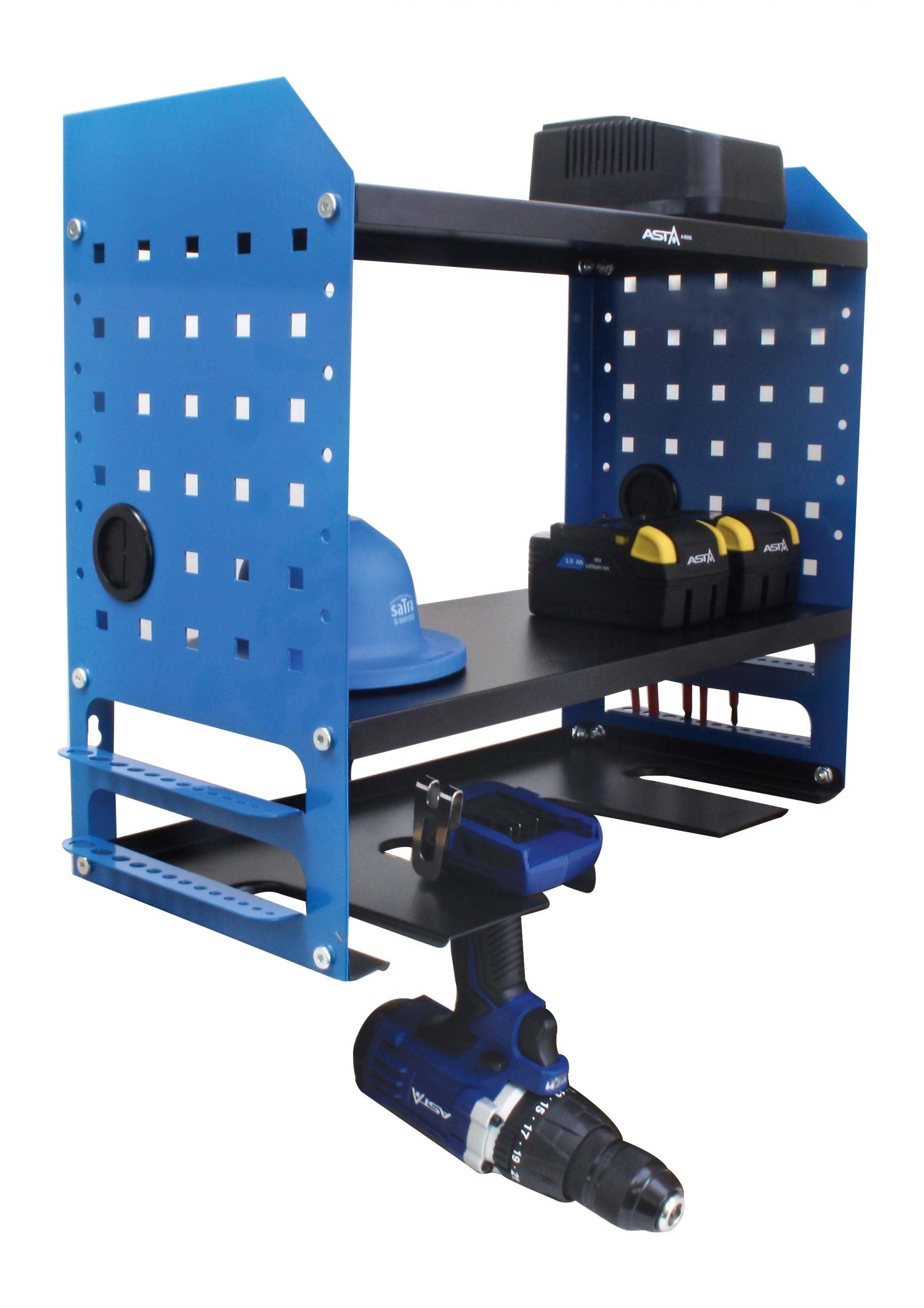 RAFT SUSPENDAT ORGANIZATOR DE PERETE PENTRU SCULE ELECTRICE 46 X 41 X 22 CM - SATRA