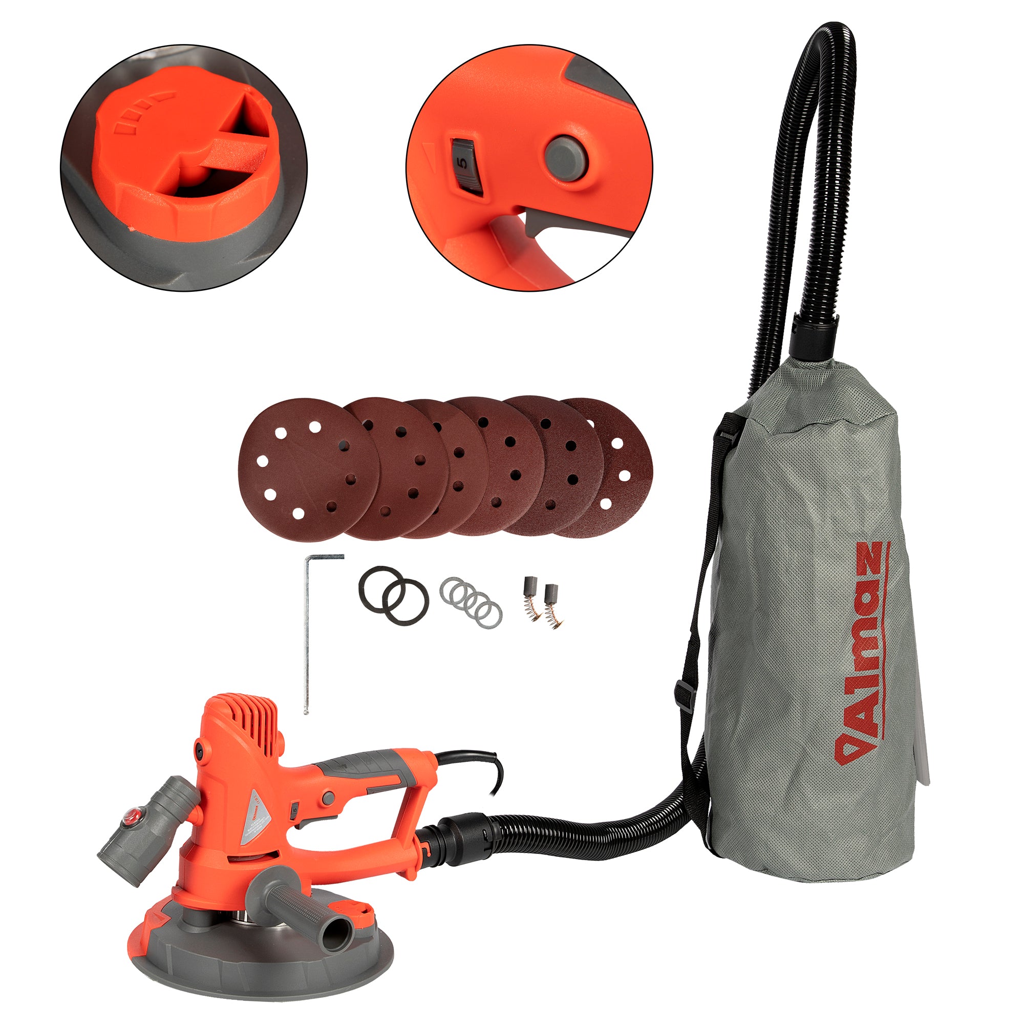 SLEFUITOR PERETI, TAVANE, PLAFOANE SI RIGIPS, CU ASPIRATOR SI LED 750W, DIAMETRU 180MM DETOOLZ