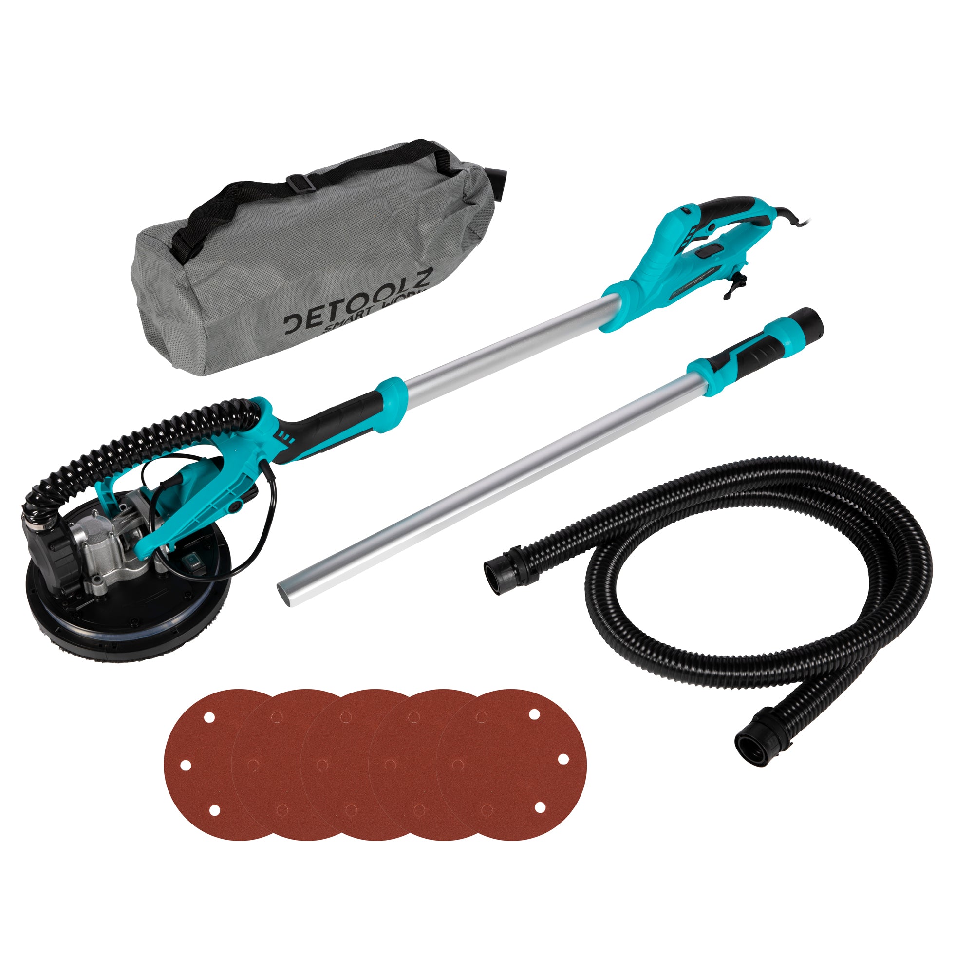 SLEFUITOR PERETI, TAVANE, PLAFOANE SI RIGIPS, EXTENSIBIL CU ASPIRATOR 750W, DIAMETRU 215MM DETOOLZ