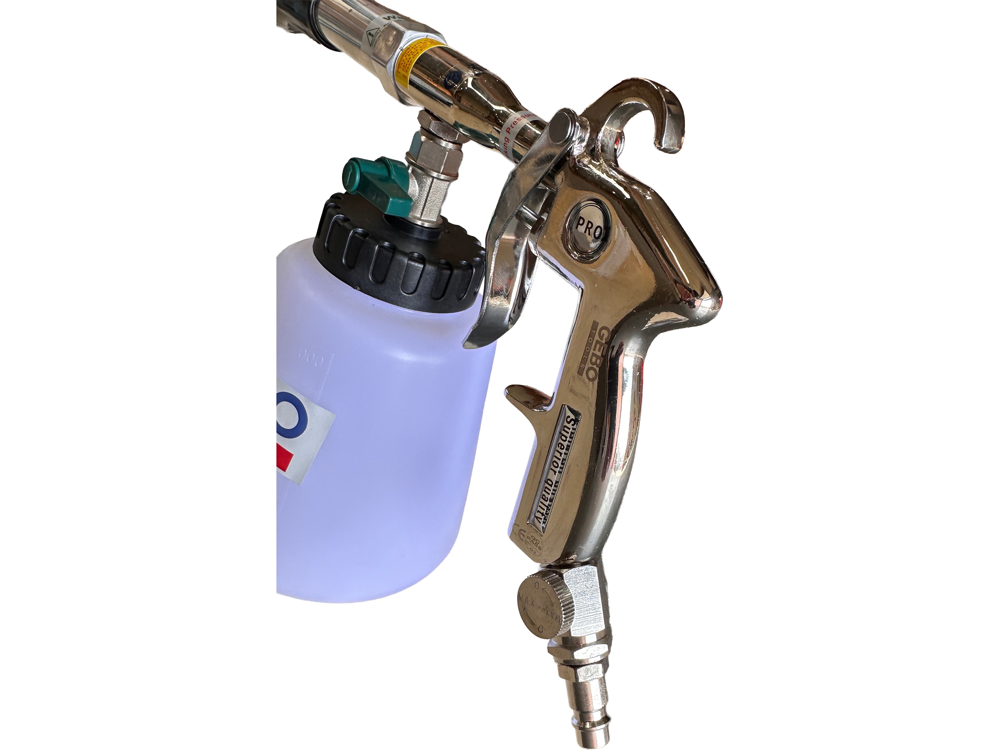 PISTOL PNEUMATIC PT SPALAT TAPITERII TORNADOR CU ADAPTOR VACUUM GEBO TOOLS