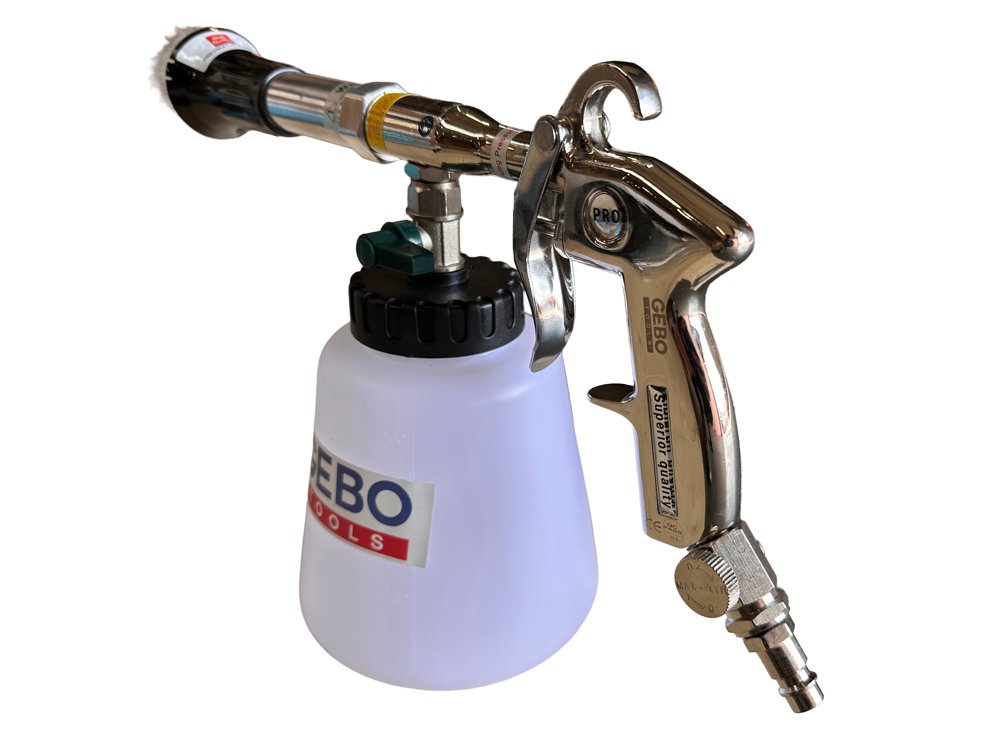 PISTOL PNEUMATIC PT SPALAT TAPITERII TORNADOR CU ADAPTOR VACUUM GEBO TOOLS