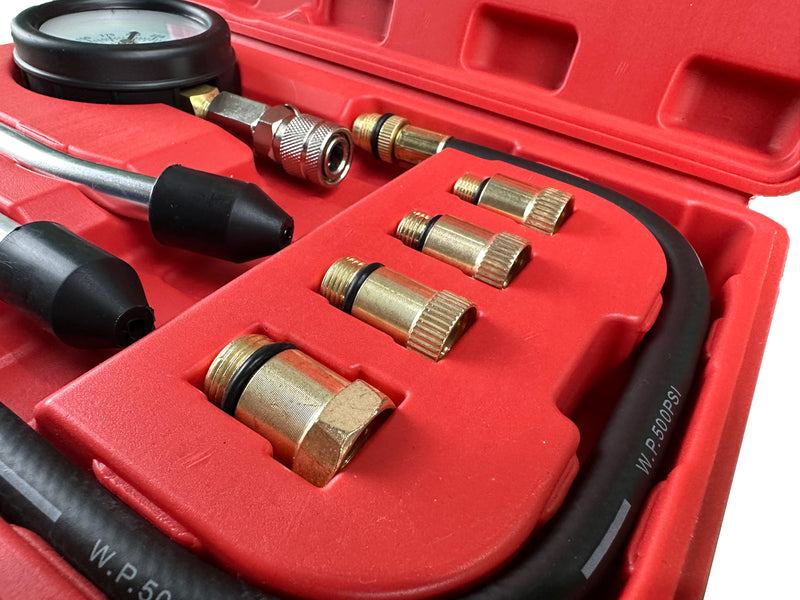 TESTER COMPRESMETRU COMPRESIE MOTOARE BENZINA 8 PIESE GEBO TOOLS