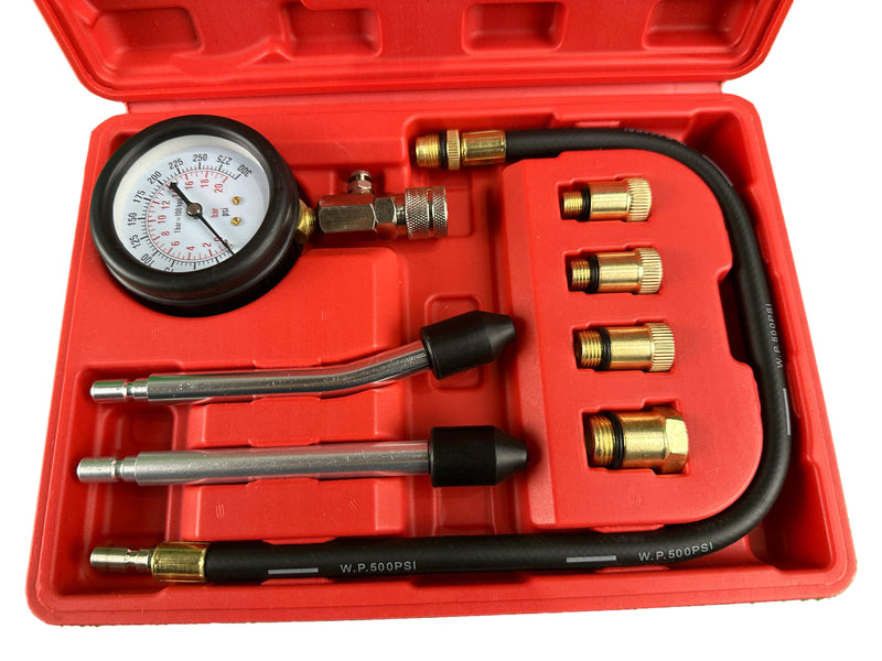 TESTER COMPRESMETRU COMPRESIE MOTOARE BENZINA 8 PIESE GEBO TOOLS