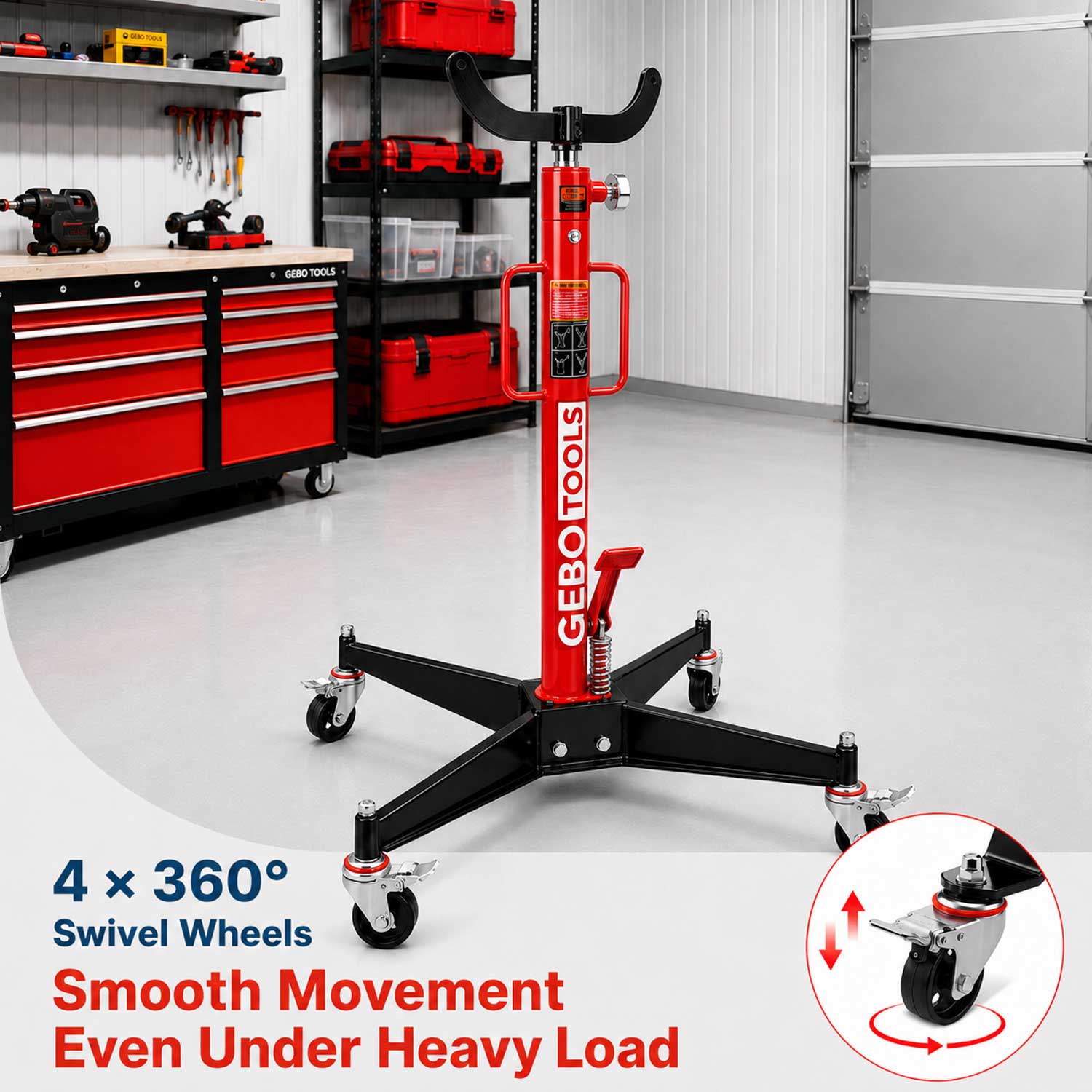 Cric hidraulic suport ridicat cutie de viteze 500 kg 0.5T GEBO TOOLS