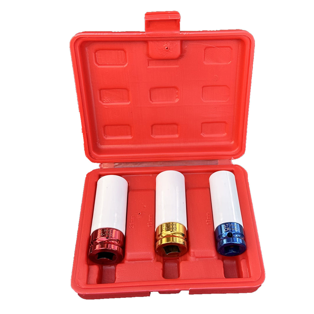 Set 3 buc tubulare cu protectie pentru jante aliaj 17 19 21 mm GEBO TOOLS