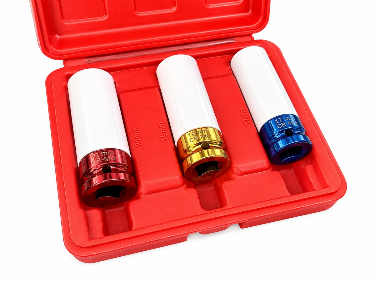 Set 3 buc tubulare cu protectie pentru jante aliaj 17 19 21 mm GEBO TOOLS